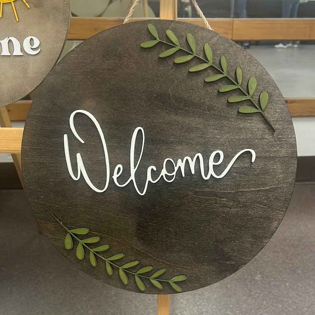 Welcome Round Sign